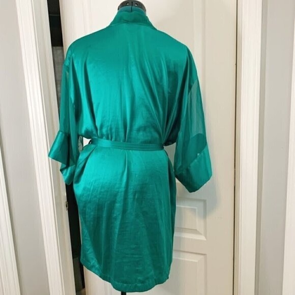 Victoria's Secret Gold Label Silky Lightweight Sheer Tie Vintage Kimono Robe - Picture 10 of 13